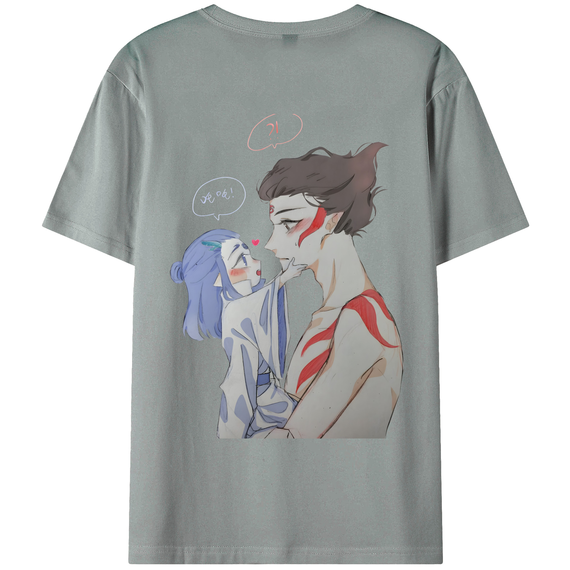 （画像用） Ne Zha 2 ナタ 魔童の大暴れ 綿100％ メンズ半袖Tシャツ（バックプリント） 通気性
